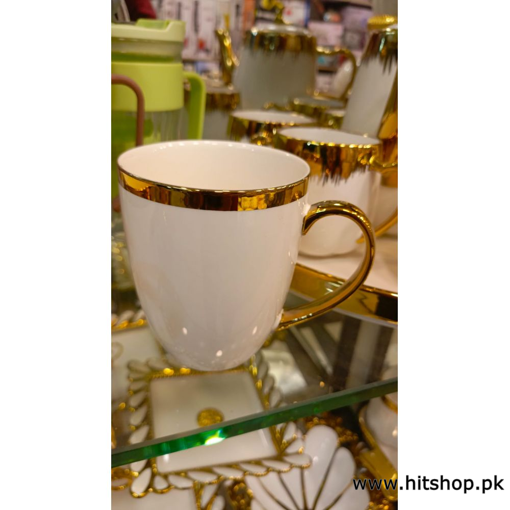 Premium 6-Piece Bone China Coffee Mug Set